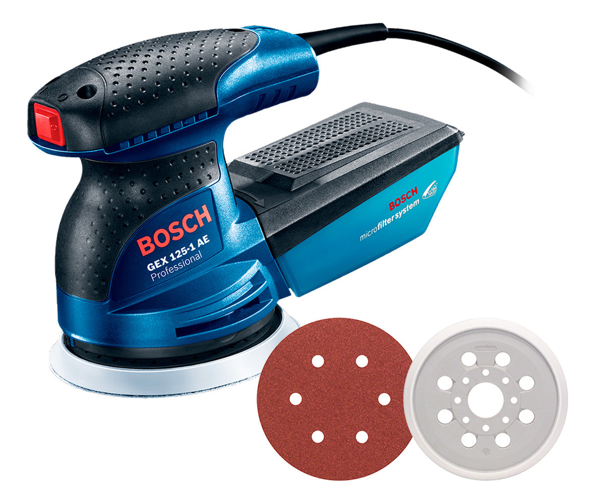 Lixadeira Roto Orbital Professional Gex 125-1 Ae 250w 220V com Coletor De Pó e Disco de Lixa 125 Mm Bosch