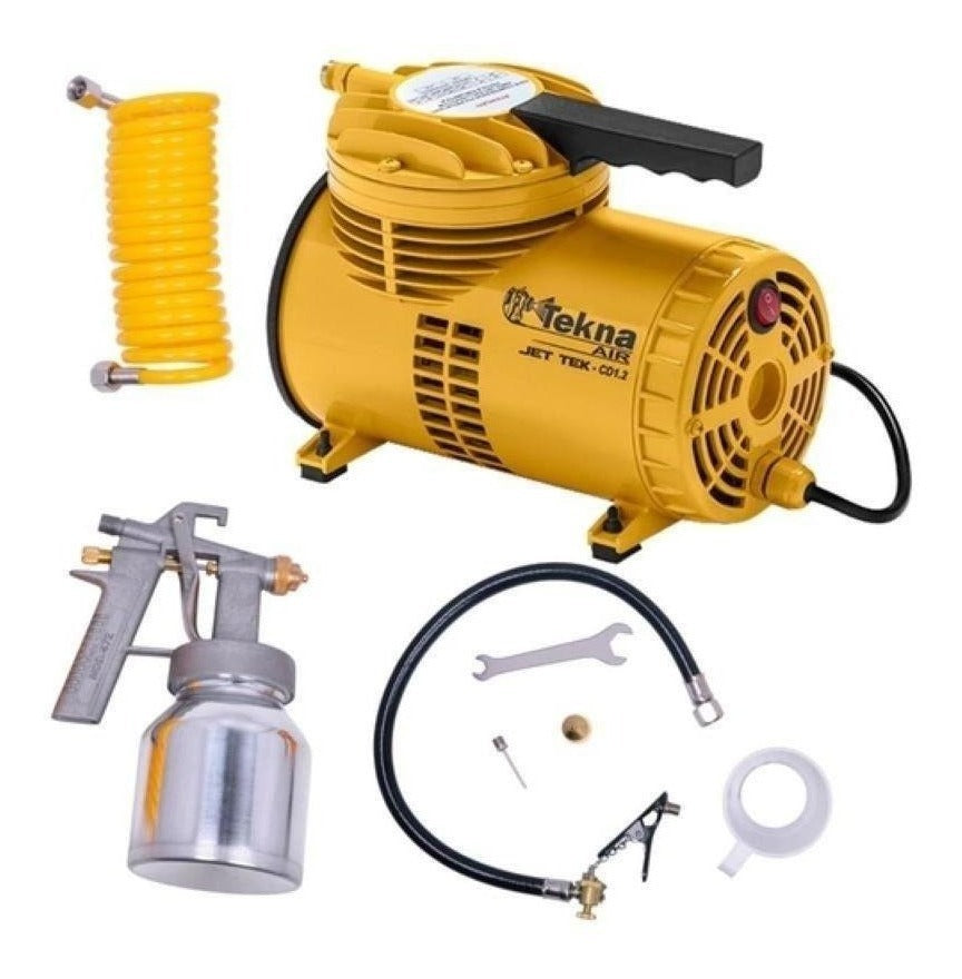 Compressor de ar elétrico portátil Tekna CD12151BK 0.25hp 110V/220V 60Hz amarelo