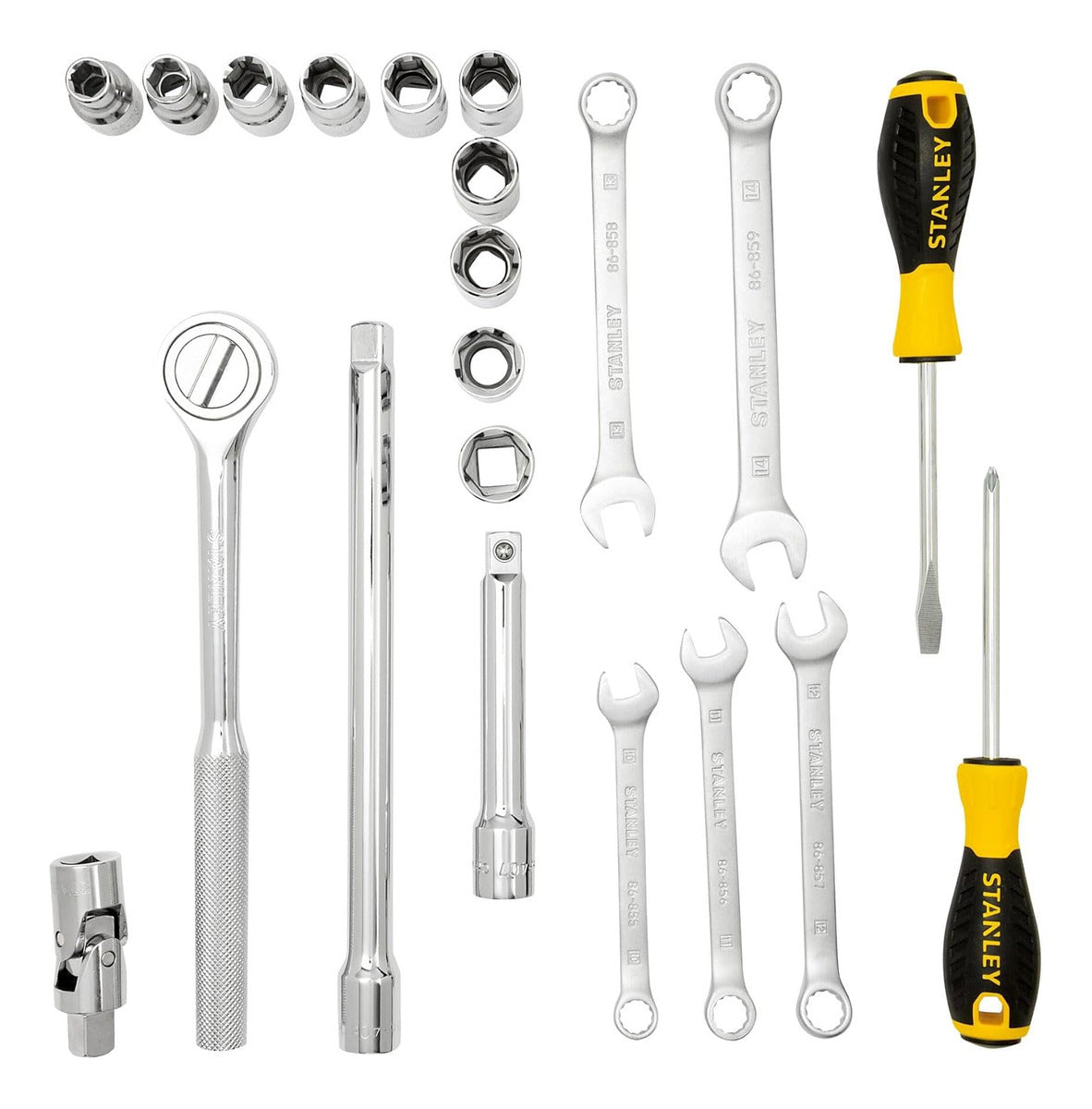 Kit 21 Ferramenta Chave Catraca Soquete Profissional Stanley