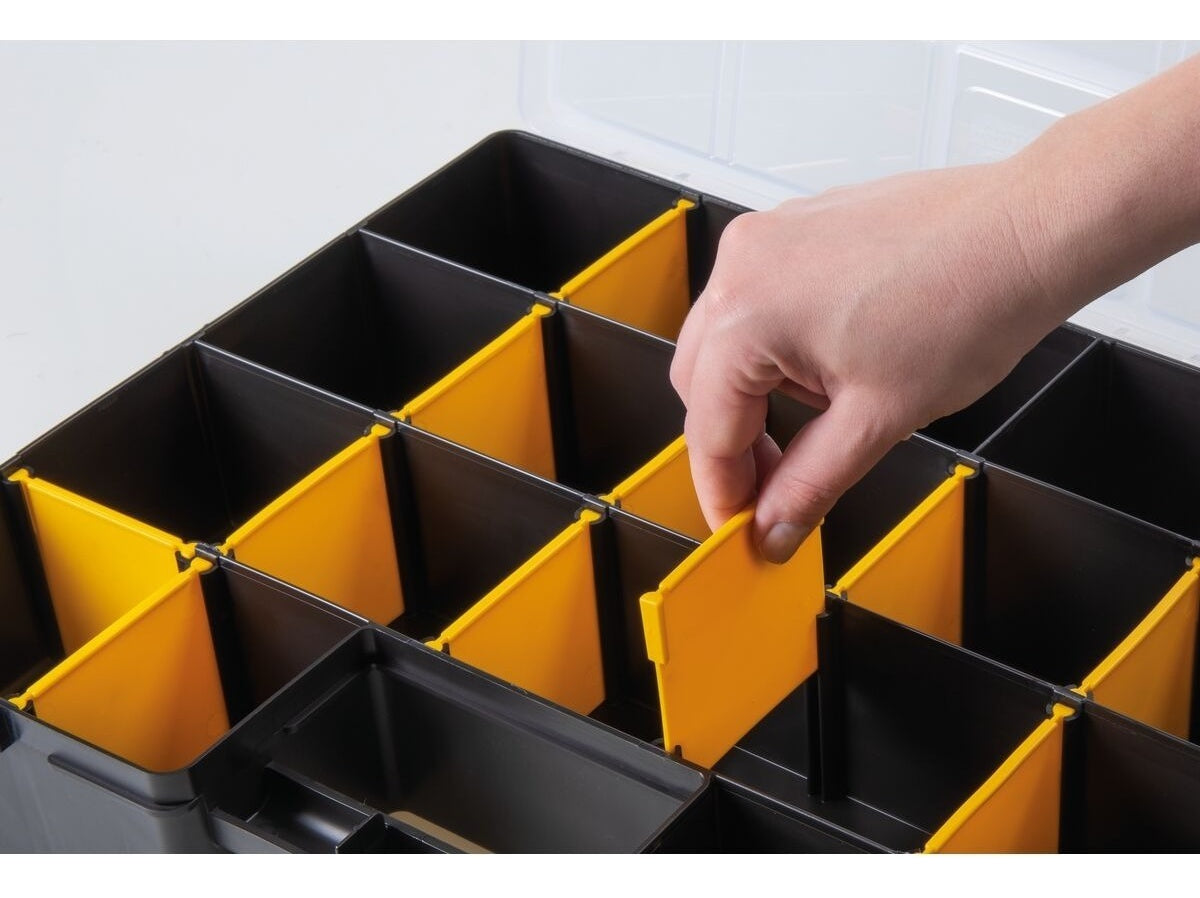 Maleta Plástica Organizadora Master 17'' Com Divisórias Amarelo e Preto Tramontina