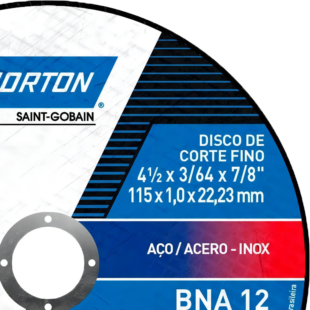 Disco Corte Metal E Inox 4.1/2 Pol Bna12 Kit 10 Peças Norton