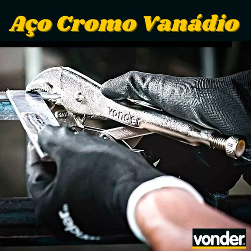 Alicate De Pressão 10 Pol Mordente Reto Crv Plus Vonder 25cm Aço Cromo Vanadio