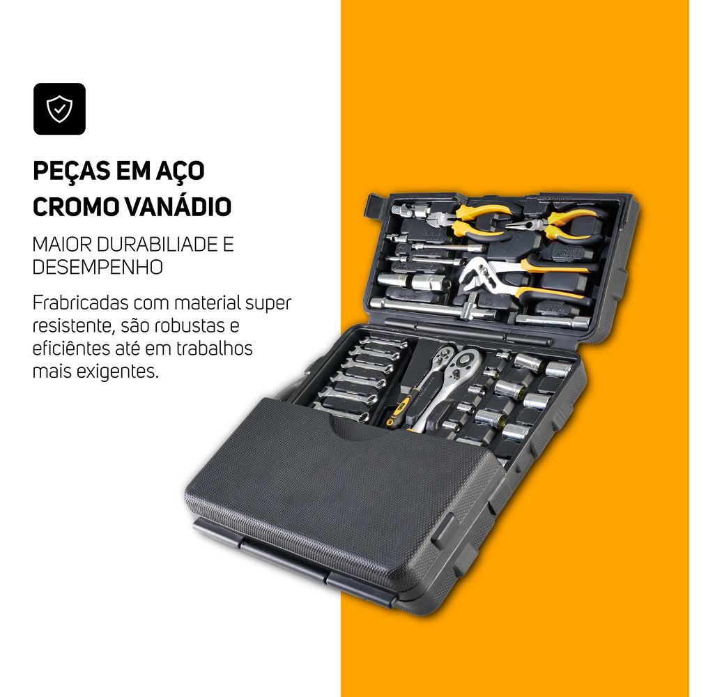 Kit De Ferramentas Wap Wf M110 Com 110 Peças Maleta Compacta