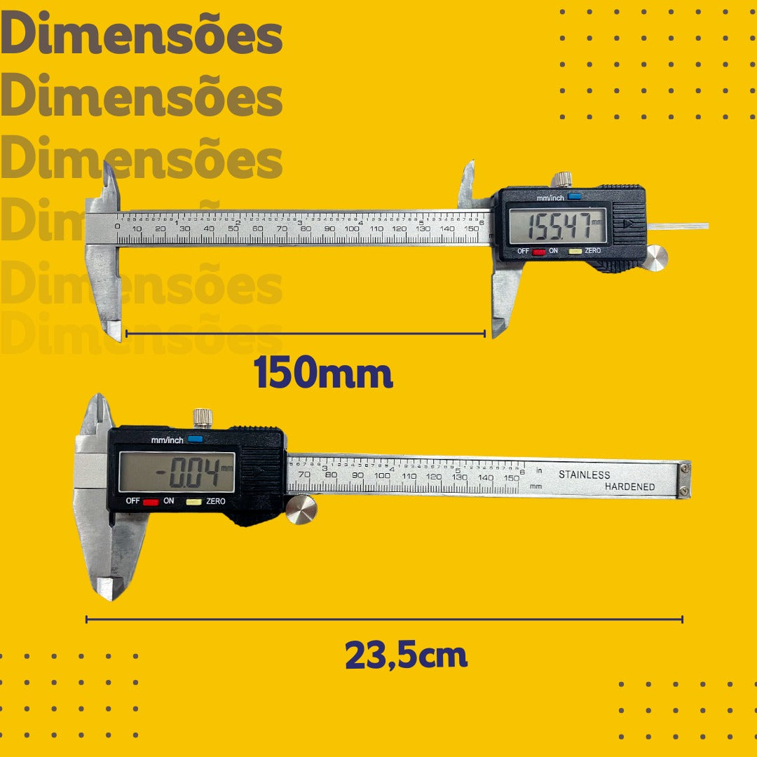 Paquimetro Digital 150mm Inox Profissional C/ Estojo Mtx