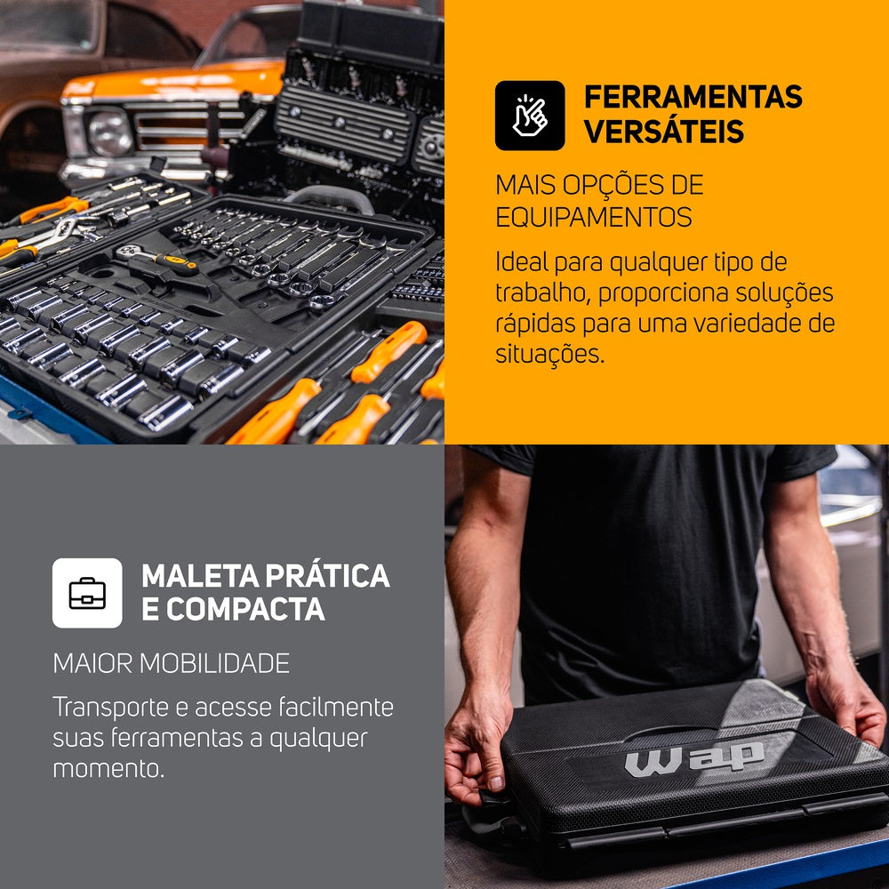 Kit De Ferramentas Wap Wf M110 Com 110 Peças Maleta Compacta