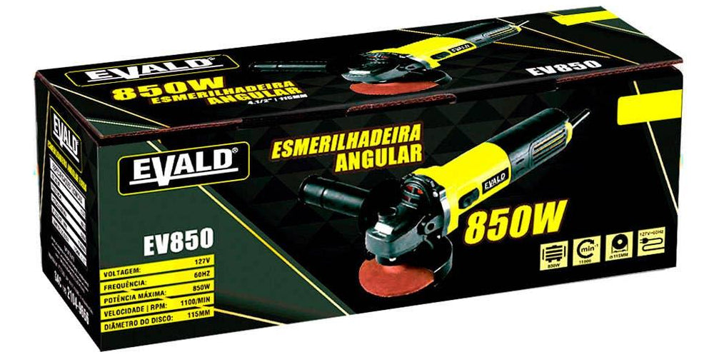 Esmerilhadeira Angular 850w Ev850ds Evald Com 3 Discos 220v