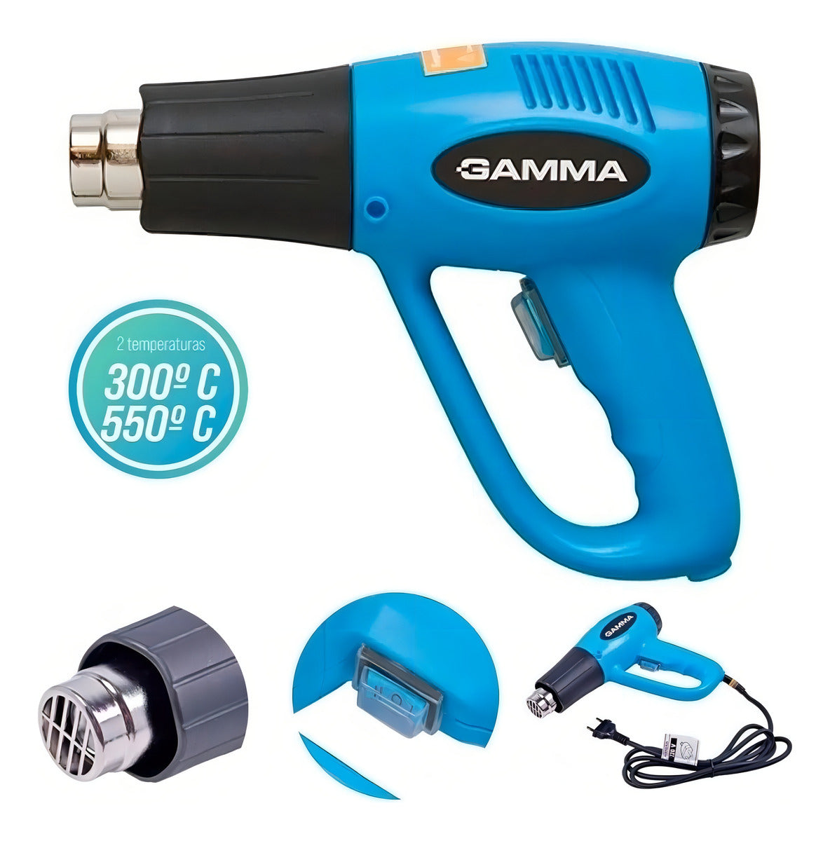 Soprador Térmico 2000W 300/550c G1935/br Gamma Azul 220V