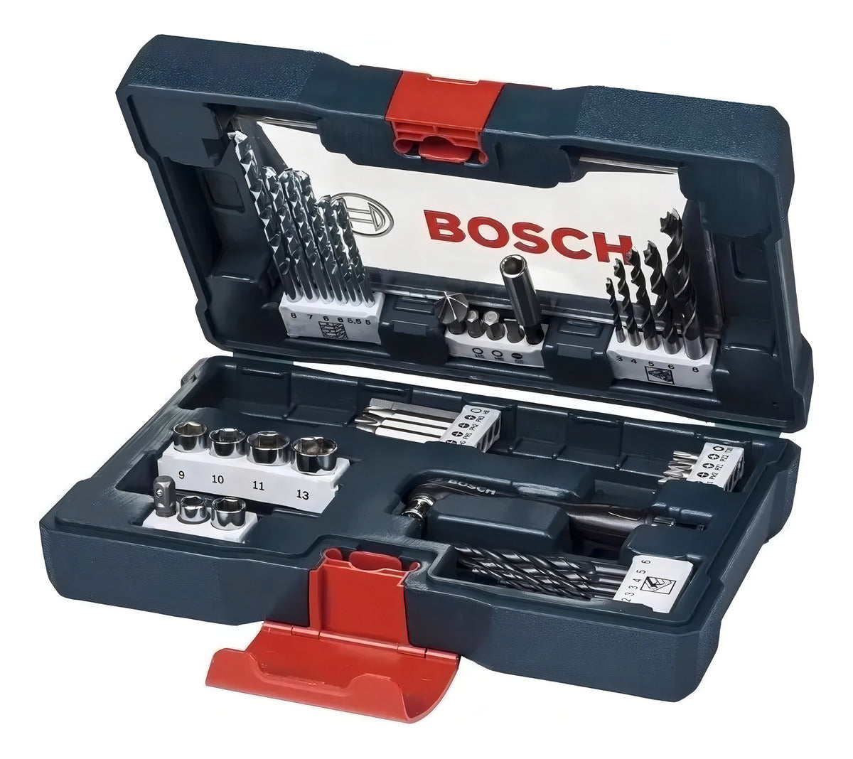 Furadeira martelete elétrica de 10mm Bosch GSB 450RE y Estojo X-Line 41 Peças Bosch 450W y accesorio com caixa de papelão 220V