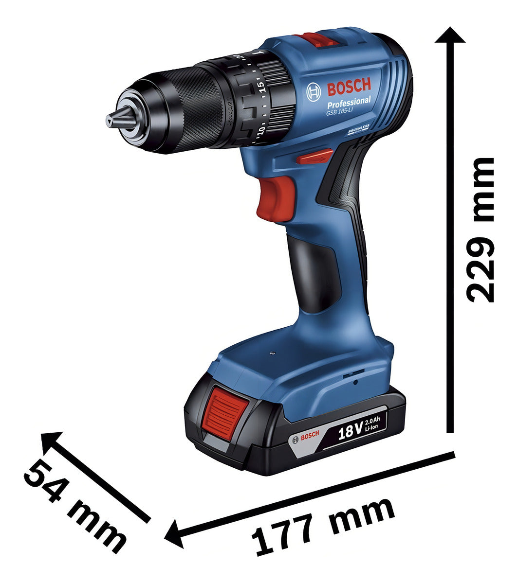 Furadeira Parafusadeira Impacto 18v Brushless Gsb 185 Bosch Cor Azul Bivolt