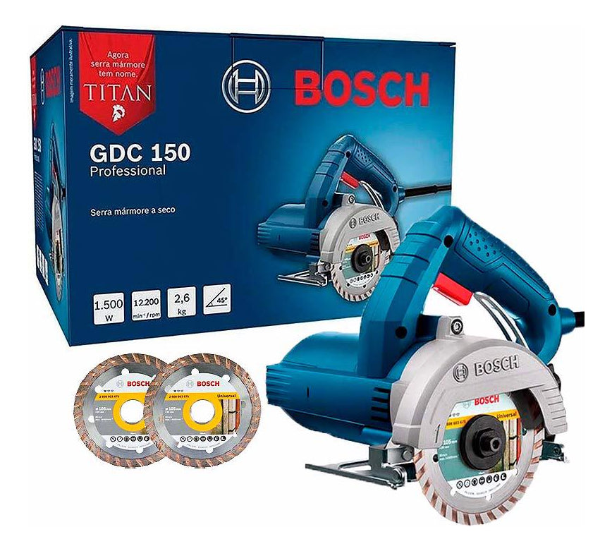 Serra Mármore Titan Bosch GDC150 220v Com 2 Discos Maquifer Frequência 60 MHz