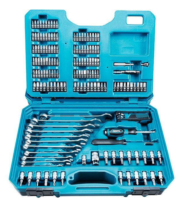 Jogo De Ferramentas Profissional 221 Peças Makita E-10883 Cor Azul-petróleo