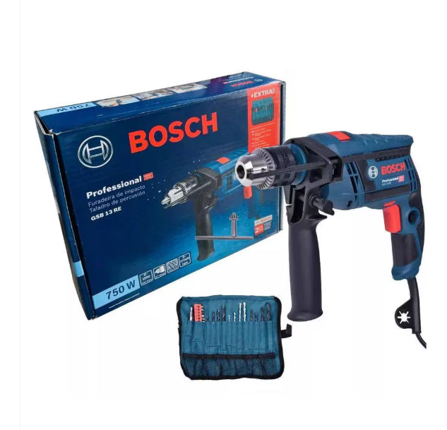 Furadeira de Impacto 1/2 13mm Gsb 13 Re 750w 23 Acessorios Bosch