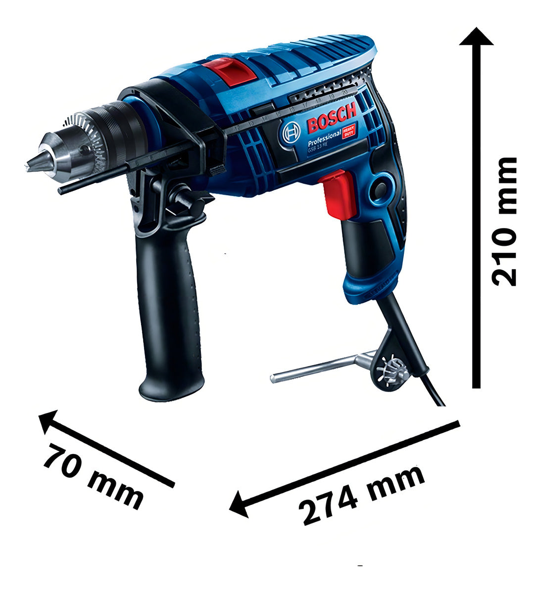 Furadeira de Impacto 1/2 13mm Gsb 13 Re 750w 23 Acessorios Bosch