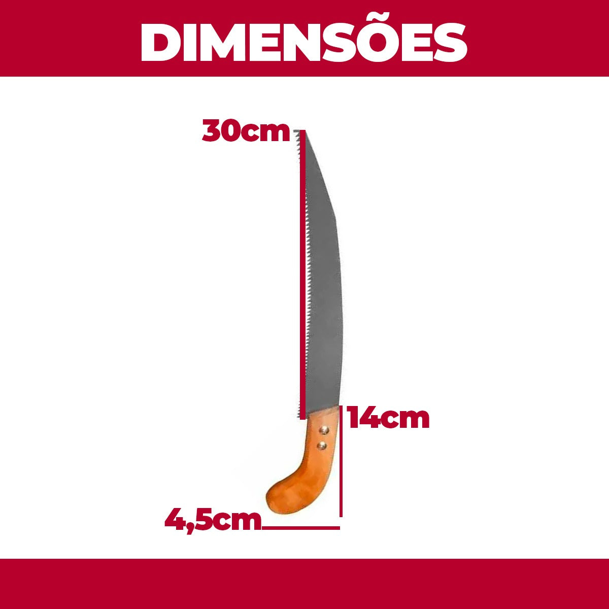 Serrote De Poda Podador Corte Galhos Madeira 300mm 12 Pol