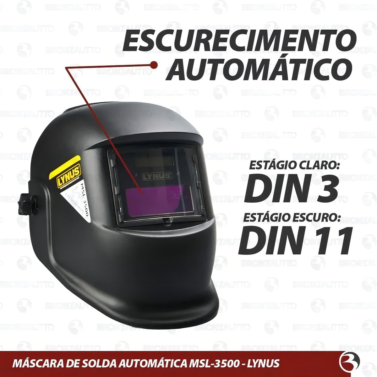 Máscara De Solda Automática Tonalidade 11 Msl-3500 Lynus